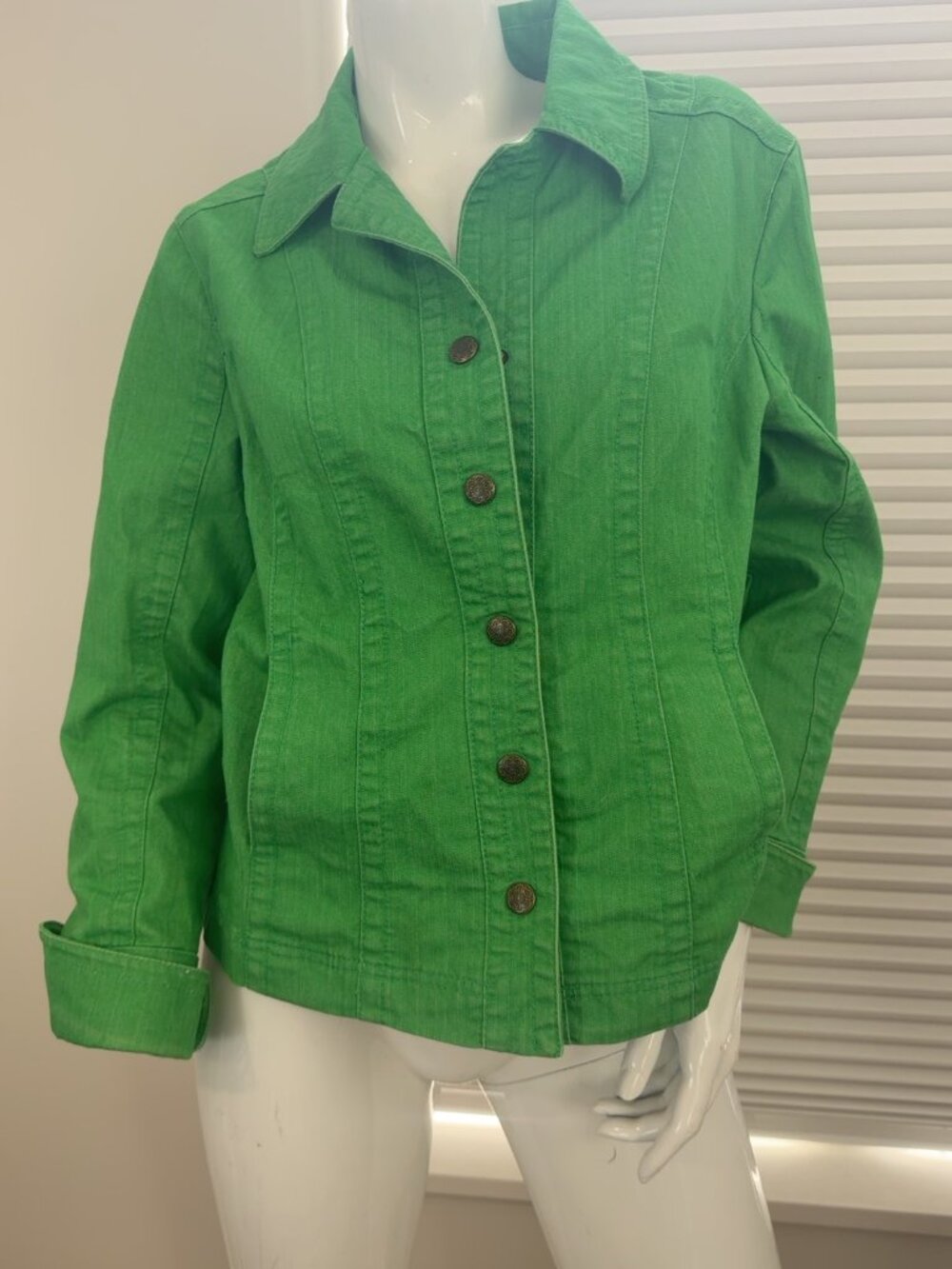 Green Snap Button Jacket - Picture 2 of 2